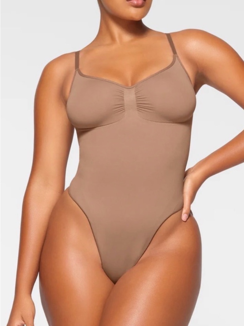 NWOT SEAMLESS‎ SCULPT THONG BODYSUIT L/XL SIENNA/ TAN